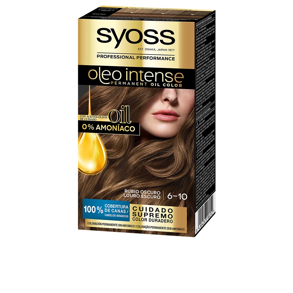 Tube and developer kit for oil-infused permanent hair colour, shade 6.10 dark blonde