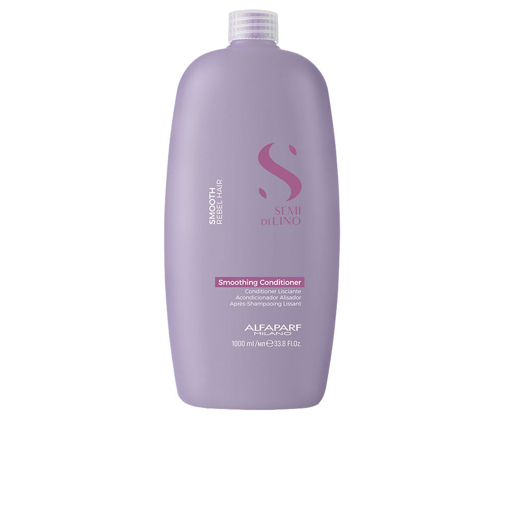 Tall 1000 ml white conditioner bottle for frizz control with coconut imagery