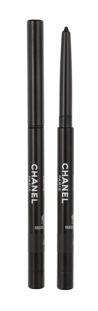 Retractable waterproof black eye pencil with built-in sharpener, 0.3 g, ebony