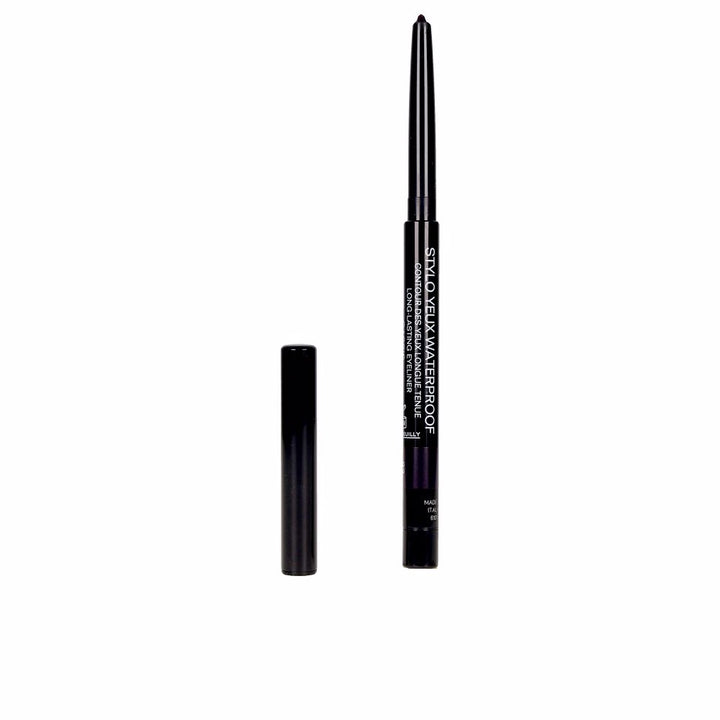 Retractable waterproof eyeliner pencil in deep cassis with built‑in sharpener