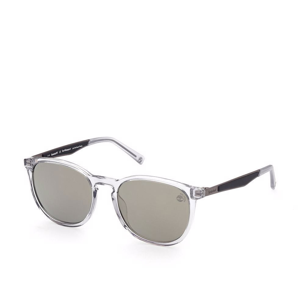 Round crystal injected frame sunglasses with smoked polarised lenses, 53-19-145
