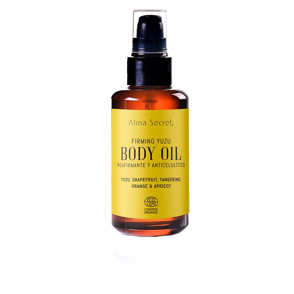 Glass bottle of yuzu-scented dry body oil with citrus notes, 100 ml