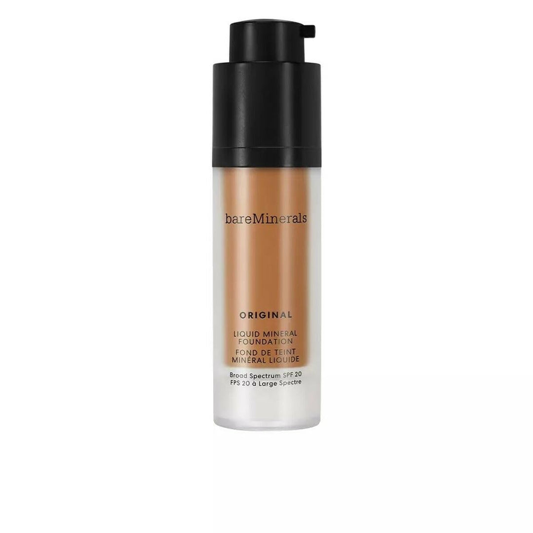 30 ml pump bottle of mineral liquid foundation, shade 27-warm deep