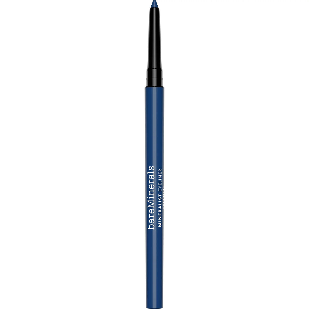 Sapphire cream mineral eyeliner pencil, deep blue shade, slim eco tube