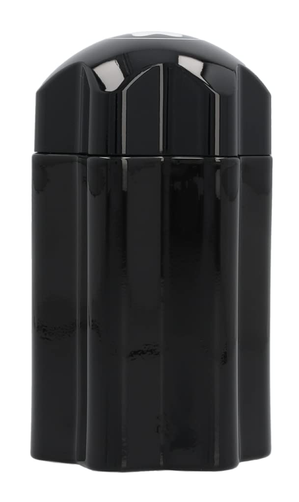 Matte black glass 100 ml Eau de Parfum bottle with softened edges, 100 ml