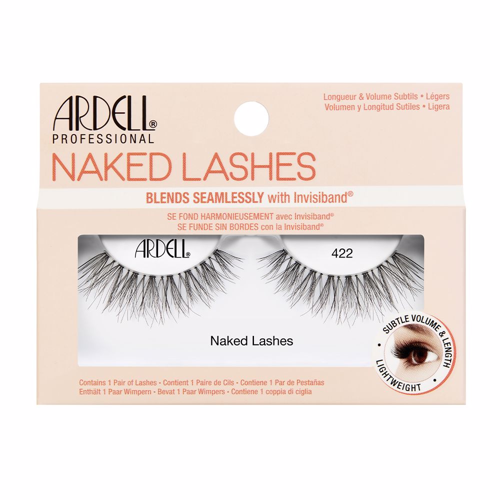Tray of individual natural-style synthetic lash clusters, cruelty-free packaging