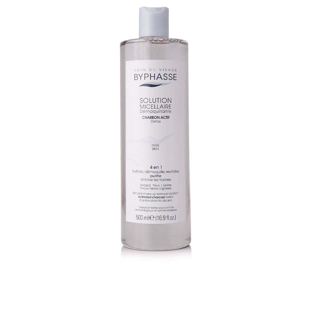 500 ml bottle of bamboo charcoal micellar cleansing water for combination to oily skin