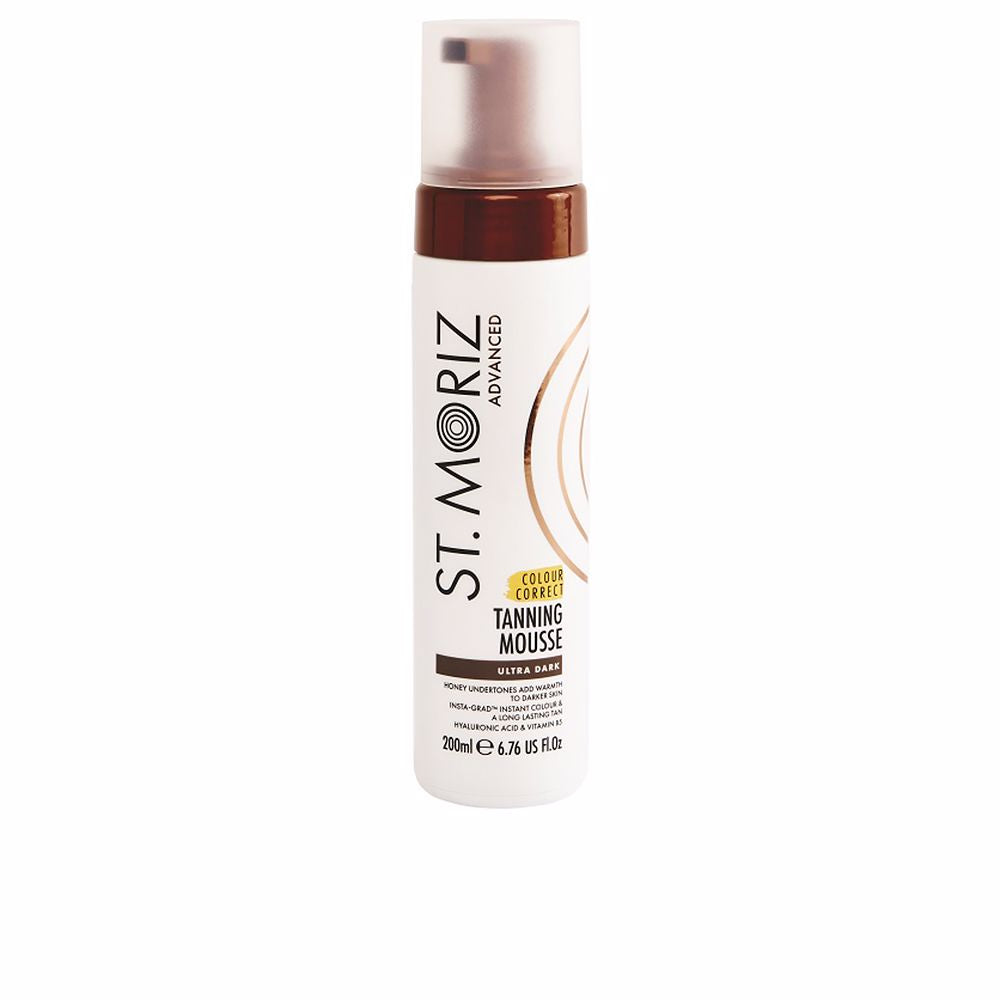 Ultra dark honey-tint tanning mousse in 200 ml can, foaming texture