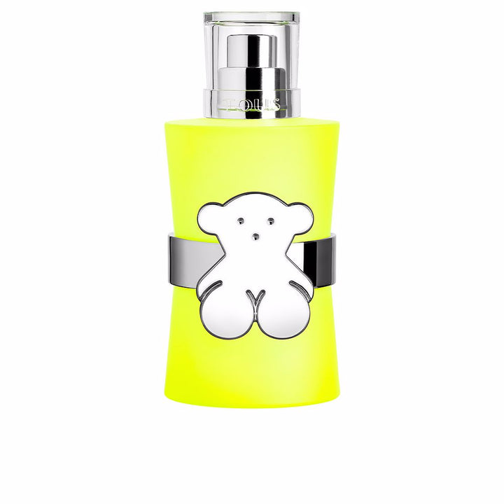 Lime-green hourglass perfume bottle, chromed band, 90 ml