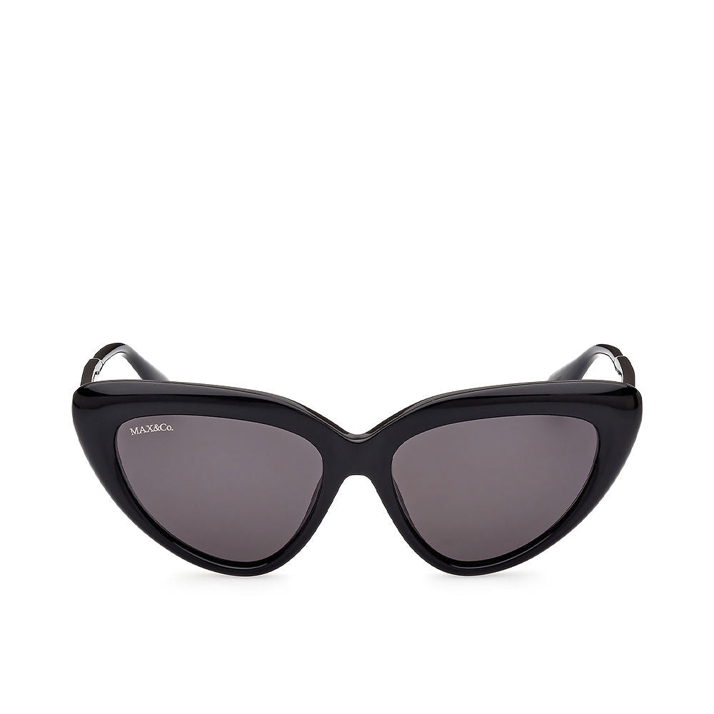 Black cat-eye acetate sunglasses with 55 mm lenses and tonal temples