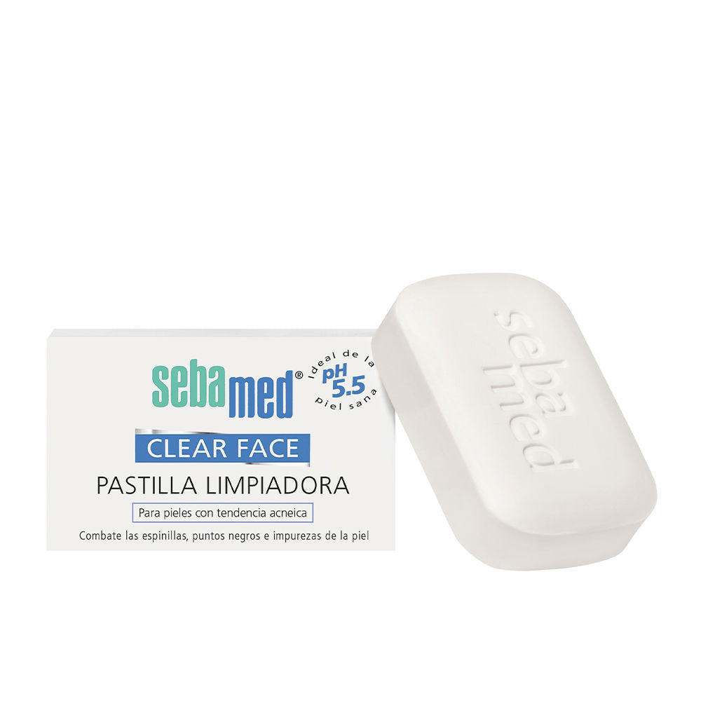 100 g soap‑free cleansing bar on white surface, minimalist packaging visible