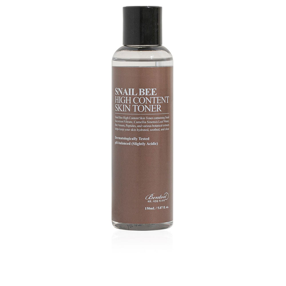 150 ml clear toner bottle with botanical ingredients, peptide and snail-derived formula