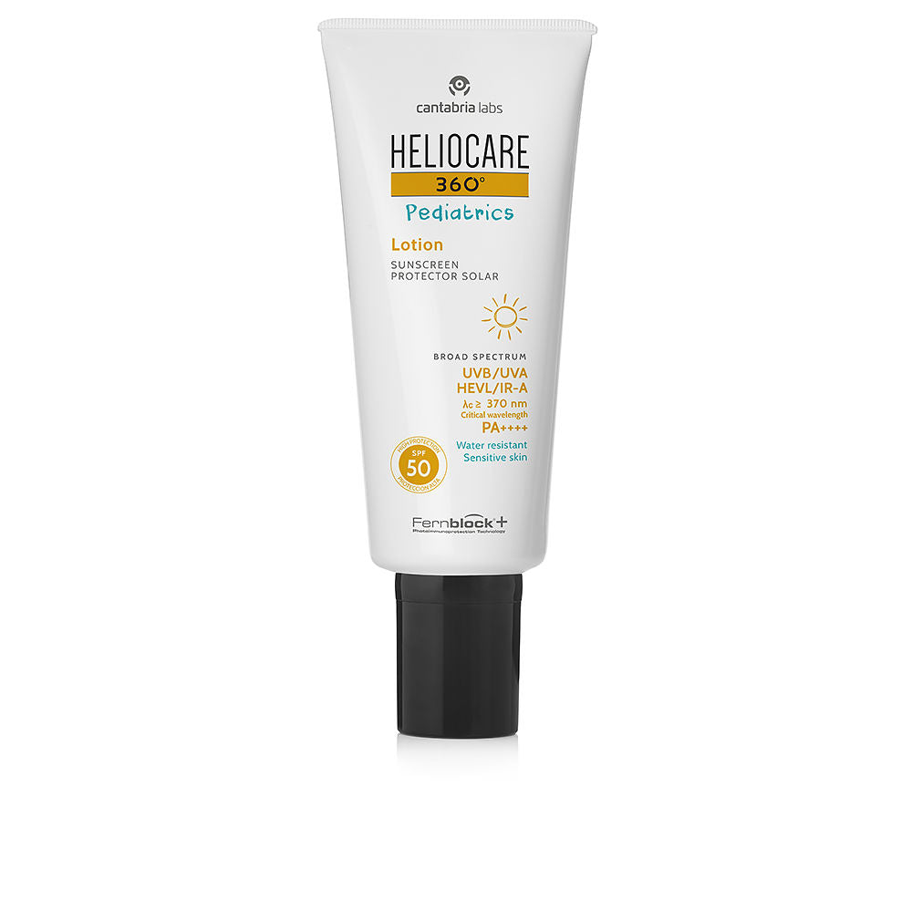 Heliocare Minimalist white plastic tube with flip-top cap, black, yellow and blue printed graphics