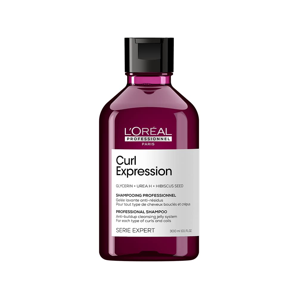 Clear gel shampoo bottle, 300 ml, for curly hair with jasmine-orchid-freesia scent