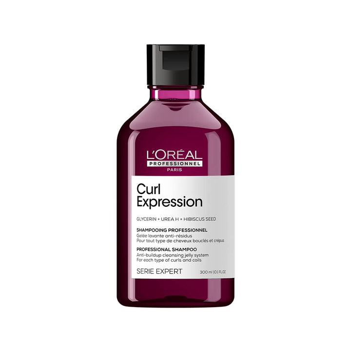 Clear gel shampoo bottle, 300 ml, for curly hair with jasmine-orchid-freesia scent