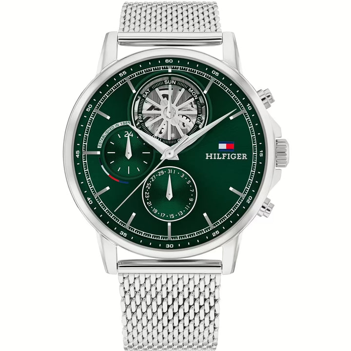 Tommy Hilfiger Silver Chronograph Mesh Watch