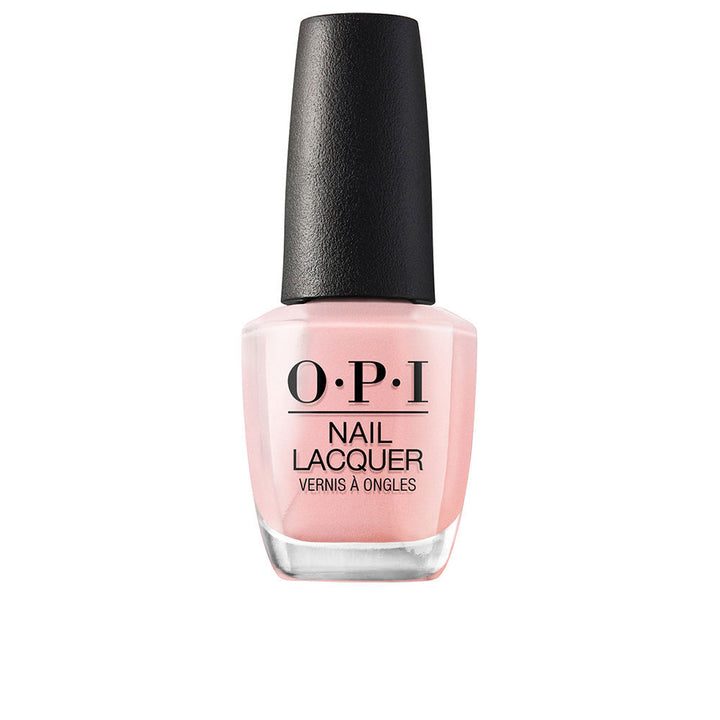 15 ml rosy-pink nail polish bottle with wide brush, cream finish