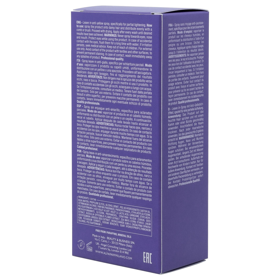 125 ml purple toning leave‑in spray for neutralising yellow tones in blonde and silver hair