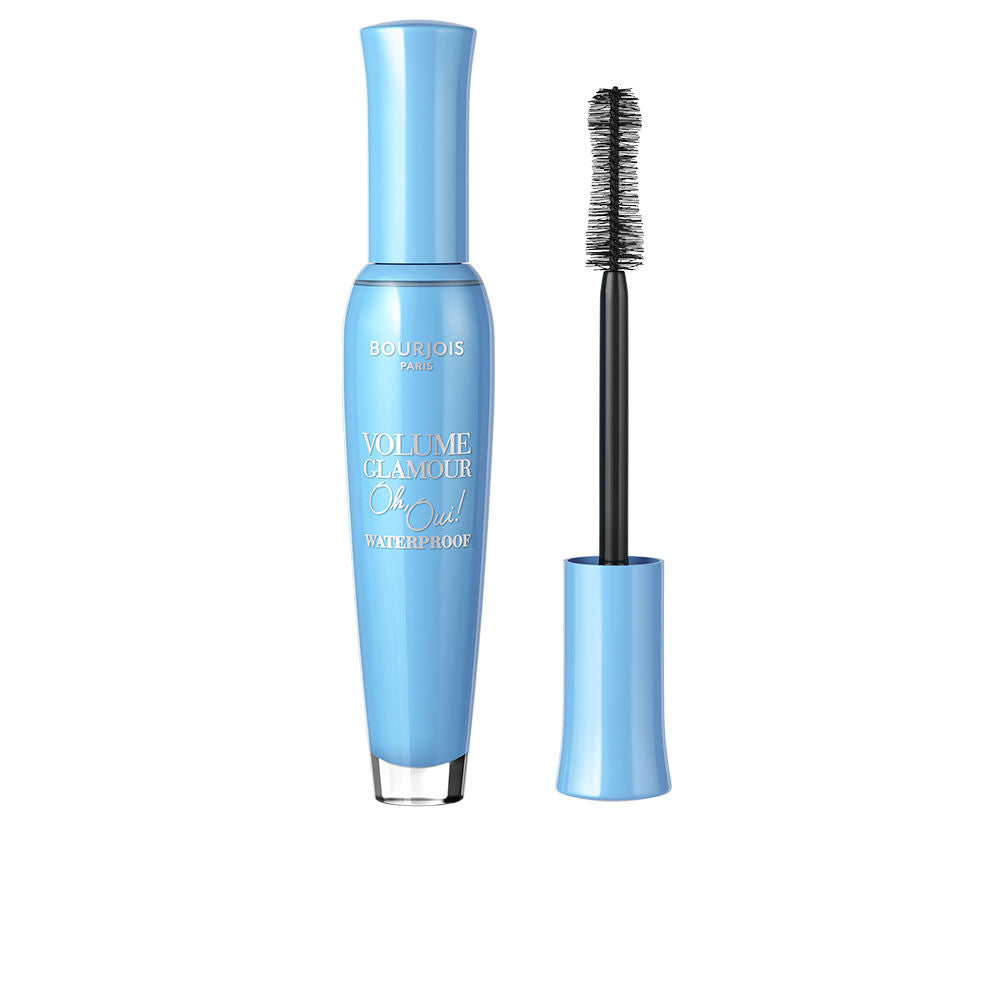 Black waterproof mascara tube with tapered fibre brush, 7 ml, unisex