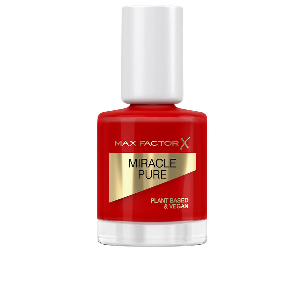 Scarlet Poppy vegan nail polish bottle, curved brush, 12 ml, glossy red