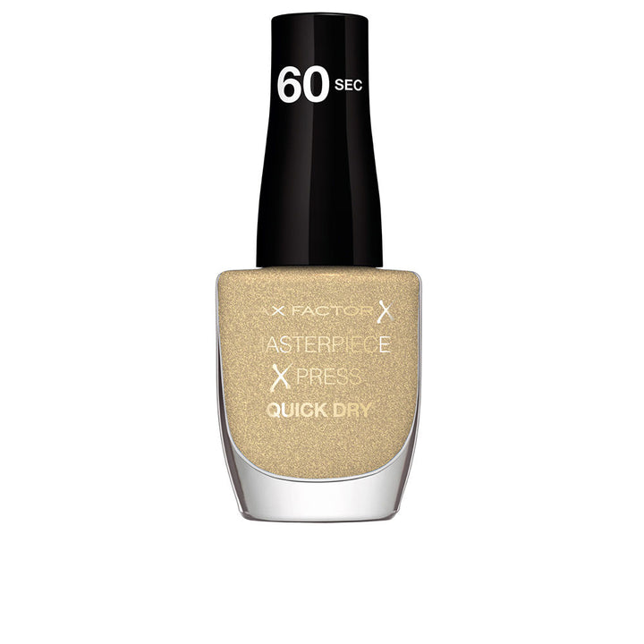 Small 8 ml champagne shimmer nail polish bottle, glossy finish