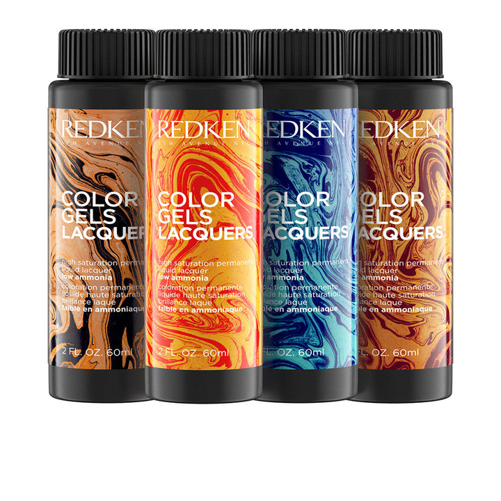 Three 60 ml red-brown liquid lacquer bottles for permanent hair colour, Unisex
