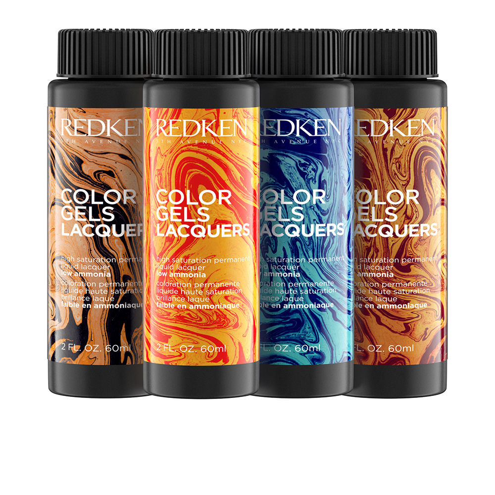 Three clear 60 ml liquid lacquer bottles for Unisex permanent hair colour