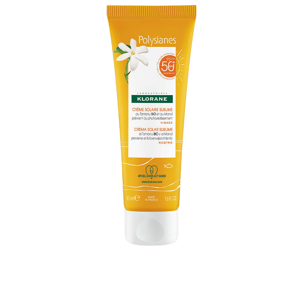50 ml tube of Tamanu &amp; Monoï SPF 50+ facial cream, light cream texture