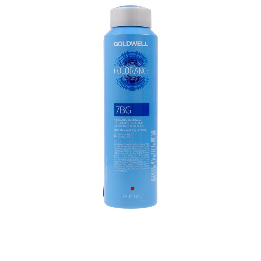 120 ml tube of demi-permanent cream hair colour, shade 7BG, glossy finish