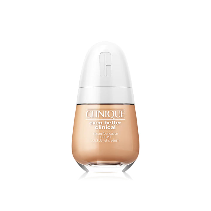 30 ml glass bottle of tinted foundation, shade 30‑biscuit, pump dispenser