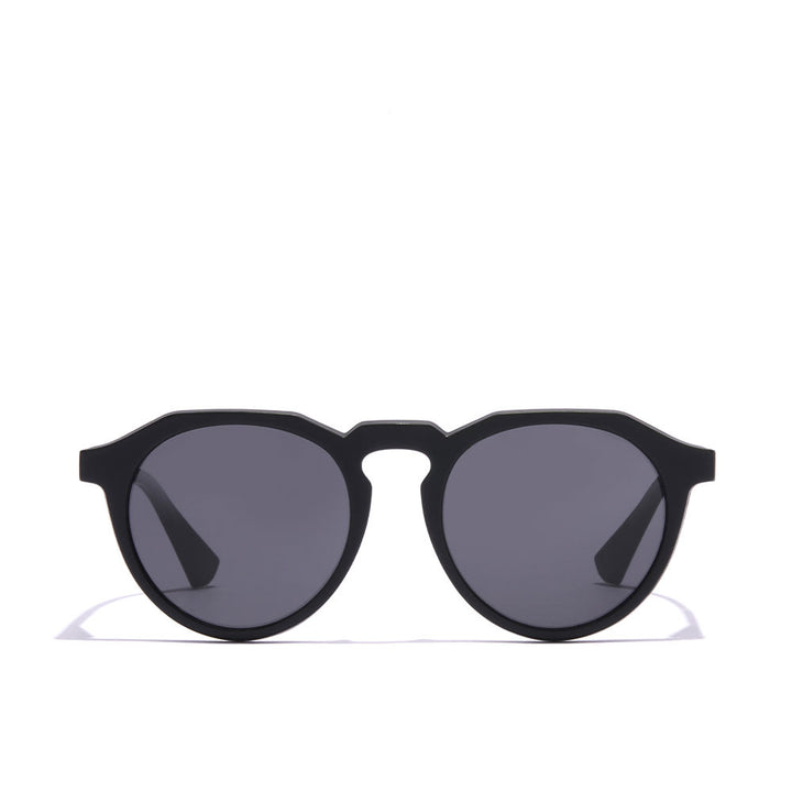 Round carbon black nylon sunglasses with polarised lenses, 52 mm lens