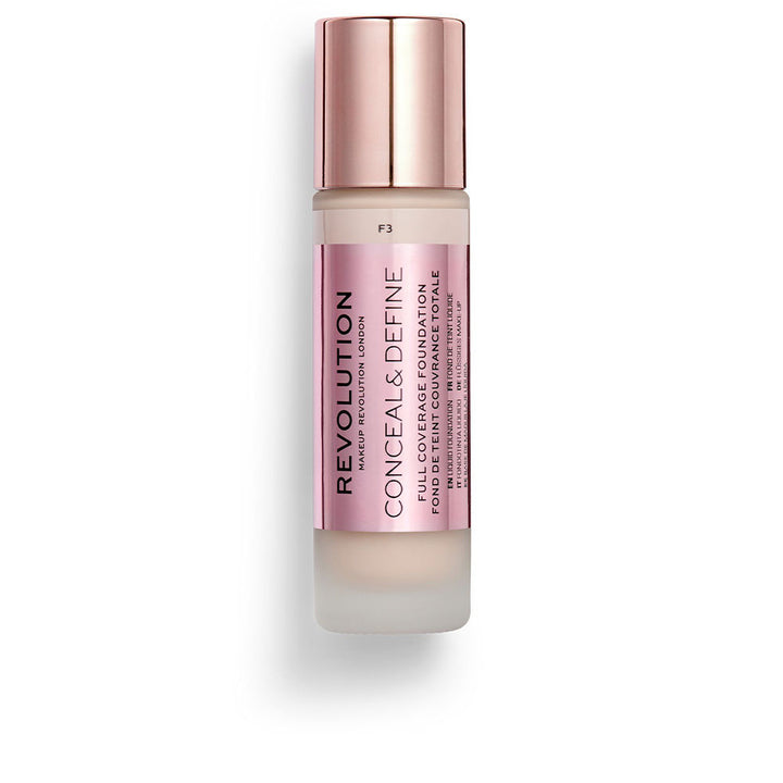 Glass bottle foundation with applicator, shade F3, 23 ml, semimate finish