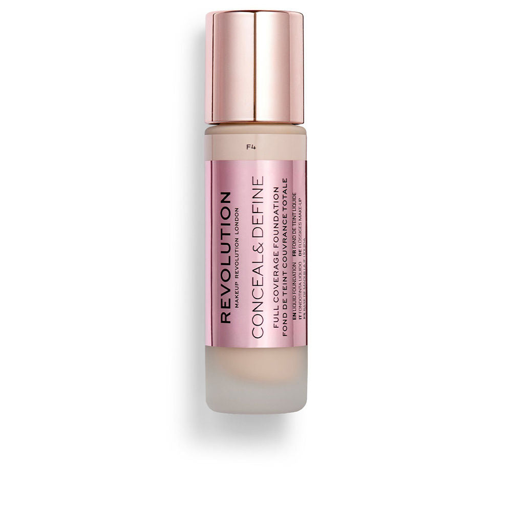 Glass bottle foundation, creamy semi-matte formula, shade F4, 23 ml
