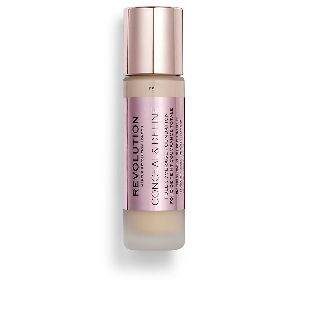 Glass bottle liquid foundation, F5 shade, applicator wand, 23 ml