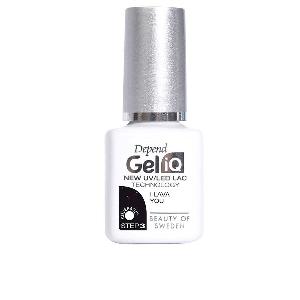 5 ml semipermanent gel nail polish bottle with elongated brush, cream finish