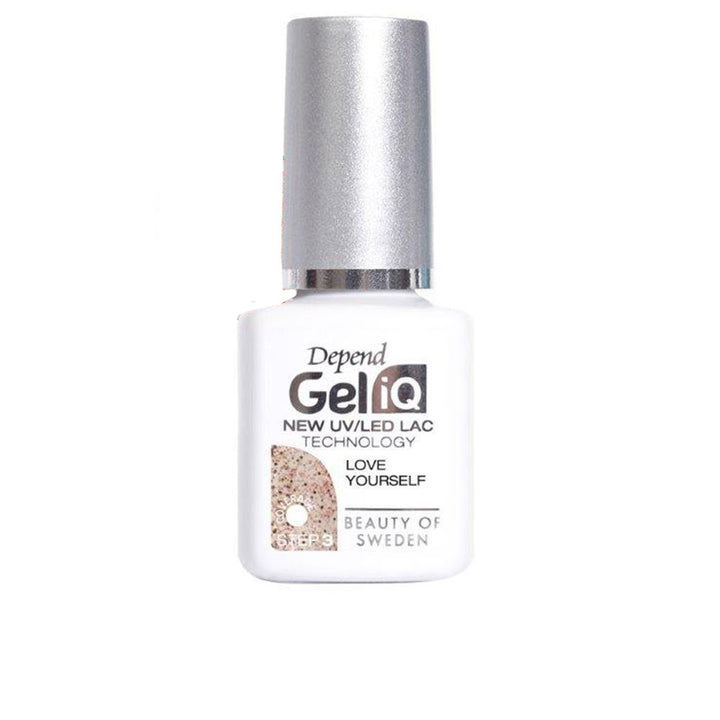 5 ml beige semipermanent gel nail polish bottle with precision brush, LED‑curable