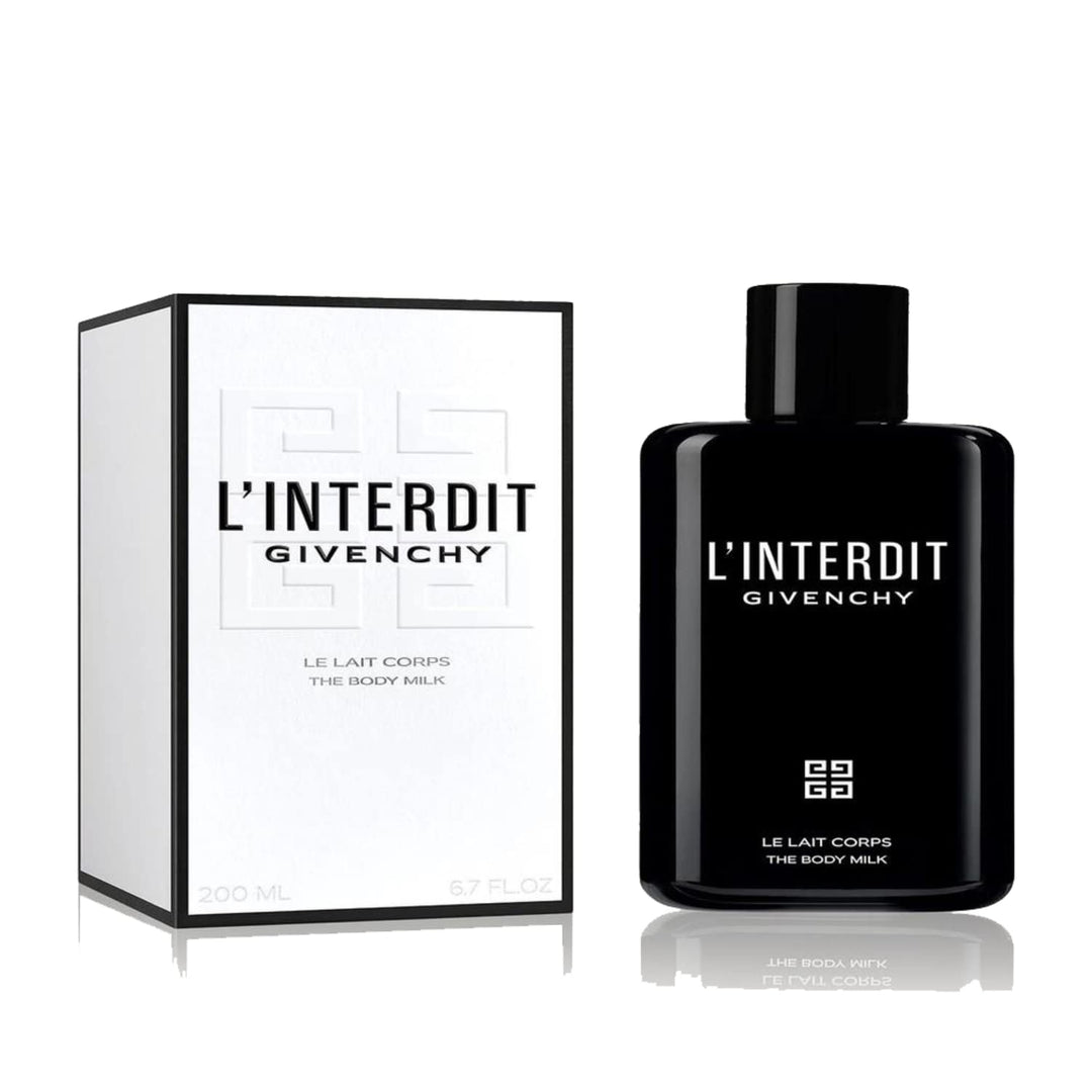 Black-finish 200 ml bottle of L'Interdit velvet body milk for Women