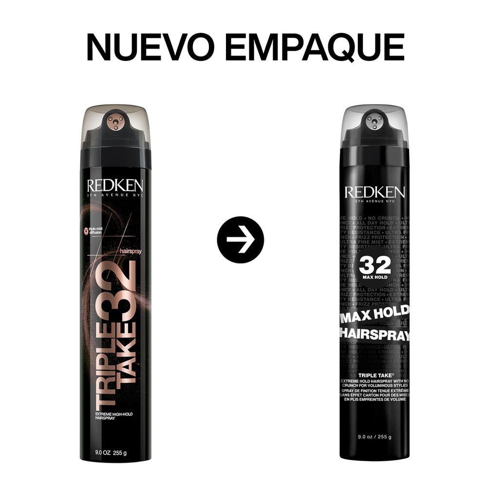 Matte aerosol can of volumising maximum‑hold hairspray, 300 ml, fine mist