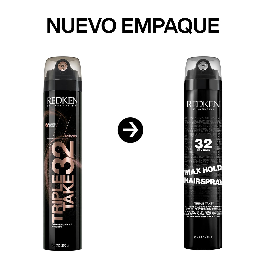 Matte aerosol can of volumising maximum‑hold hairspray, 300 ml, fine mist