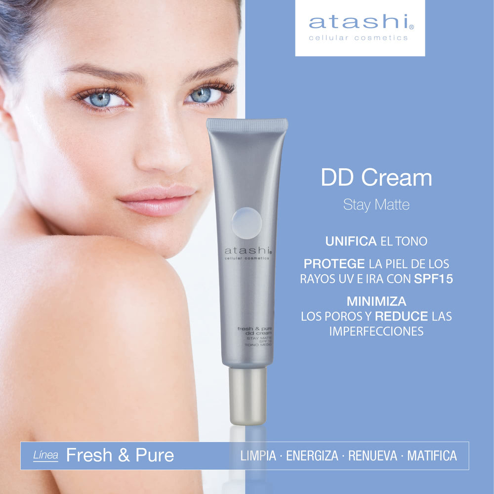 40 ml mattifying DD cream tube, light-medium shade, cream texture