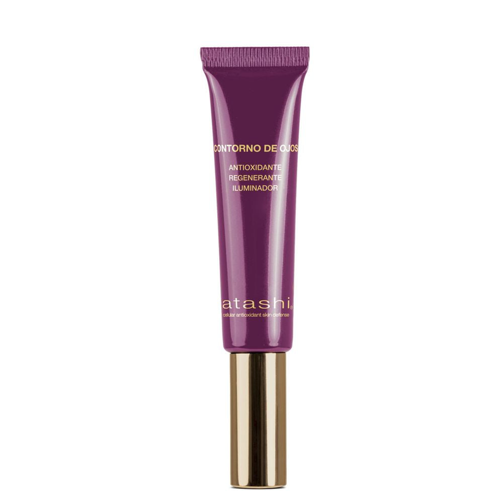 15 ml jar of antioxidant eye cream, velvet texture, white jar and silver lid