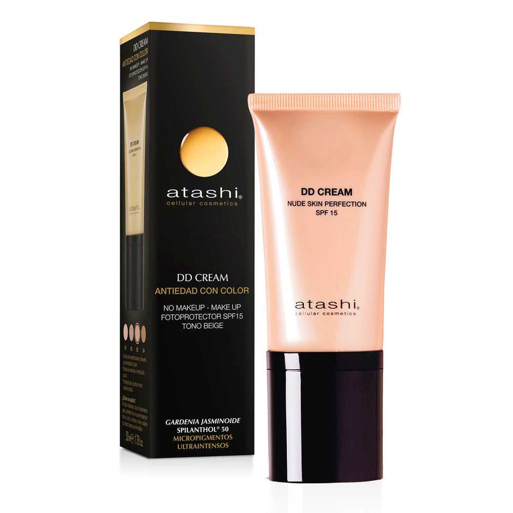 50 ml beige DD cream tube, SPF 15, light golden finish