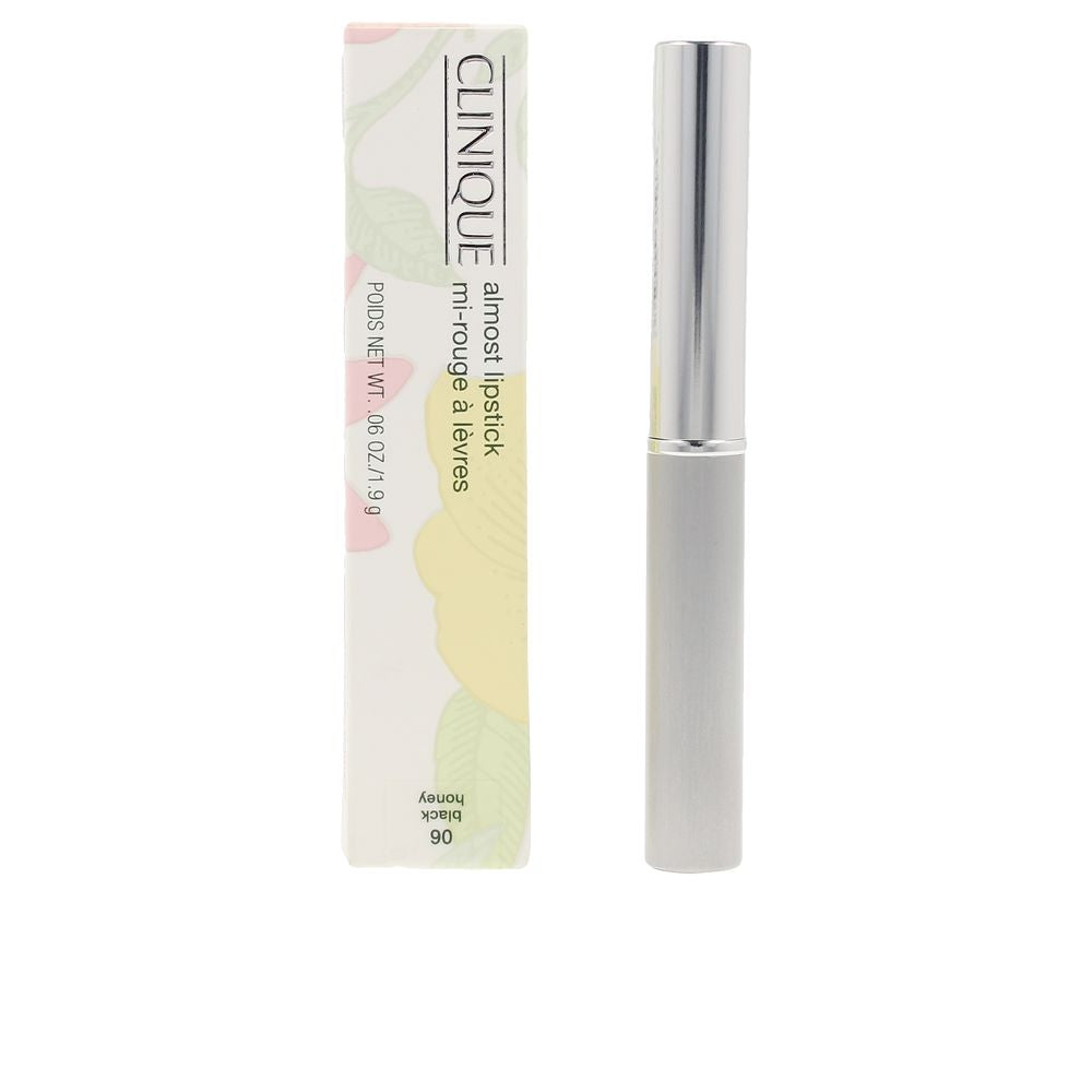 Slim black-honey tinted balm-gloss tube, sheer glossy finish, 1.9 g
