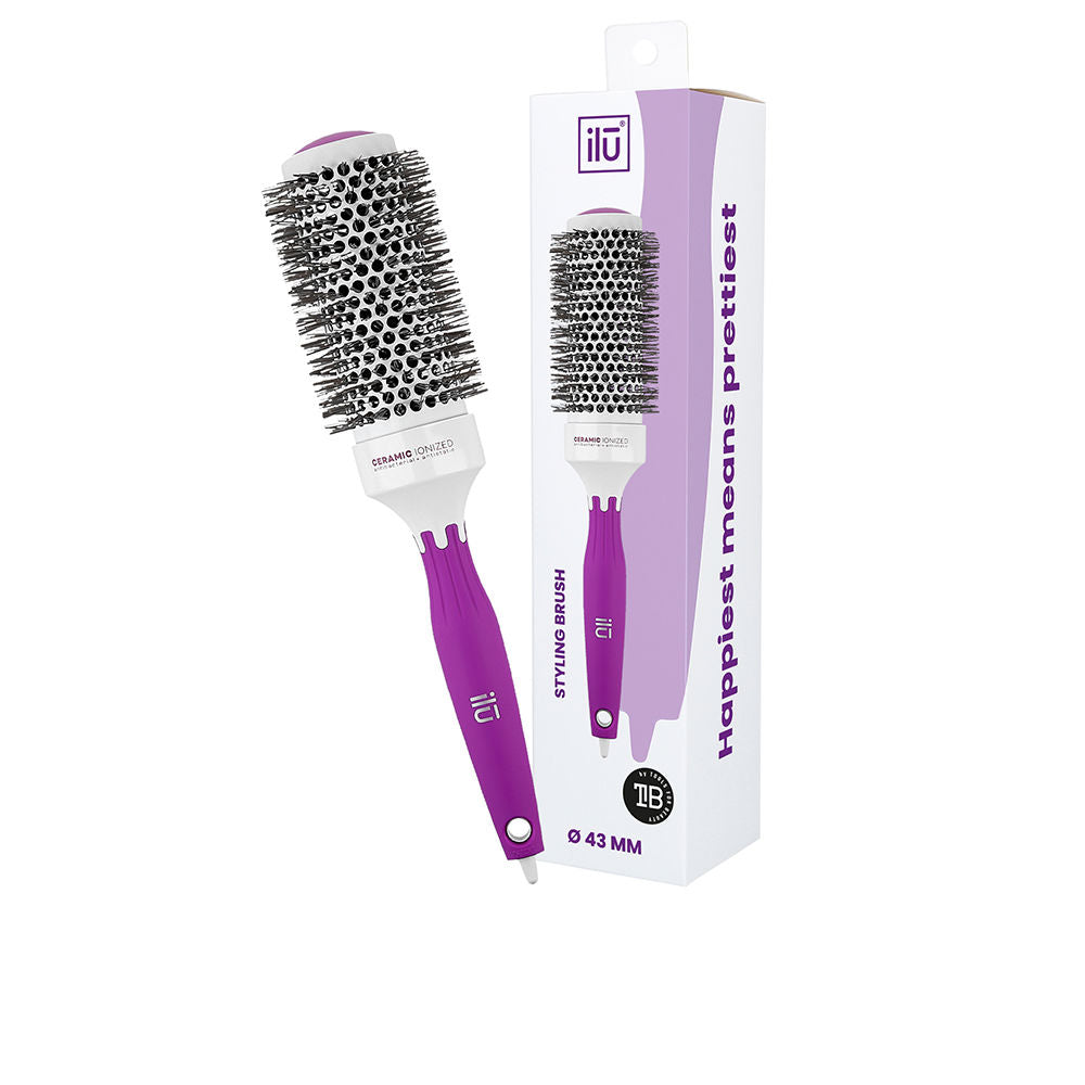 43 mm vented ceramic round brush with ergonomic non-slip handle