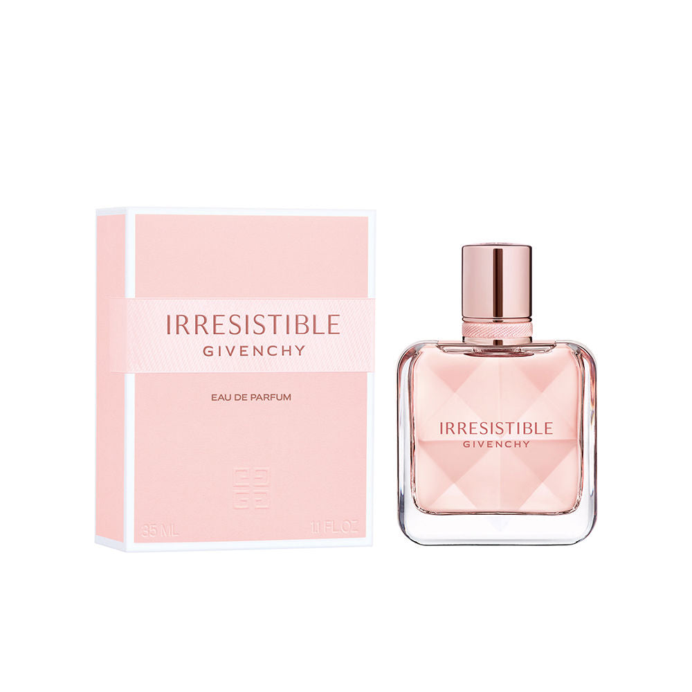 Faceted crystal 125 ml refillable perfume bottle with pink ribbon, floral woody fragrance