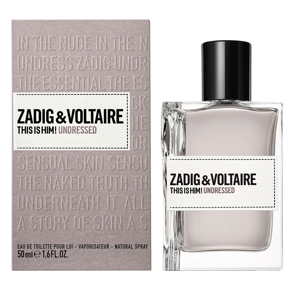 Bottle of This is Him! Undressed by Zadig & Voltaire, woody-amber men's fragrance.