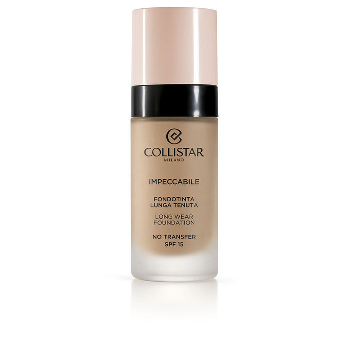 Glass tube of liquid foundation, 30 ml, lightweight matte finish, SPF 15
