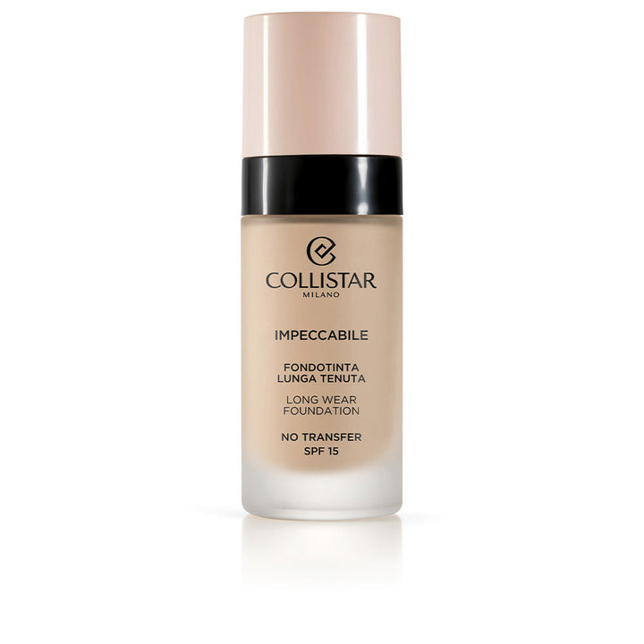 Glass tube of liquid foundation, 30 ml, lightweight matte finish, SPF 15