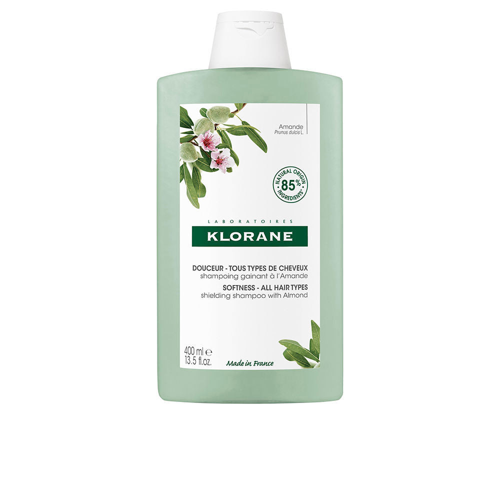400 ml cream‑textured sweet almond shampoo bottle for daily strengthening, Unisex