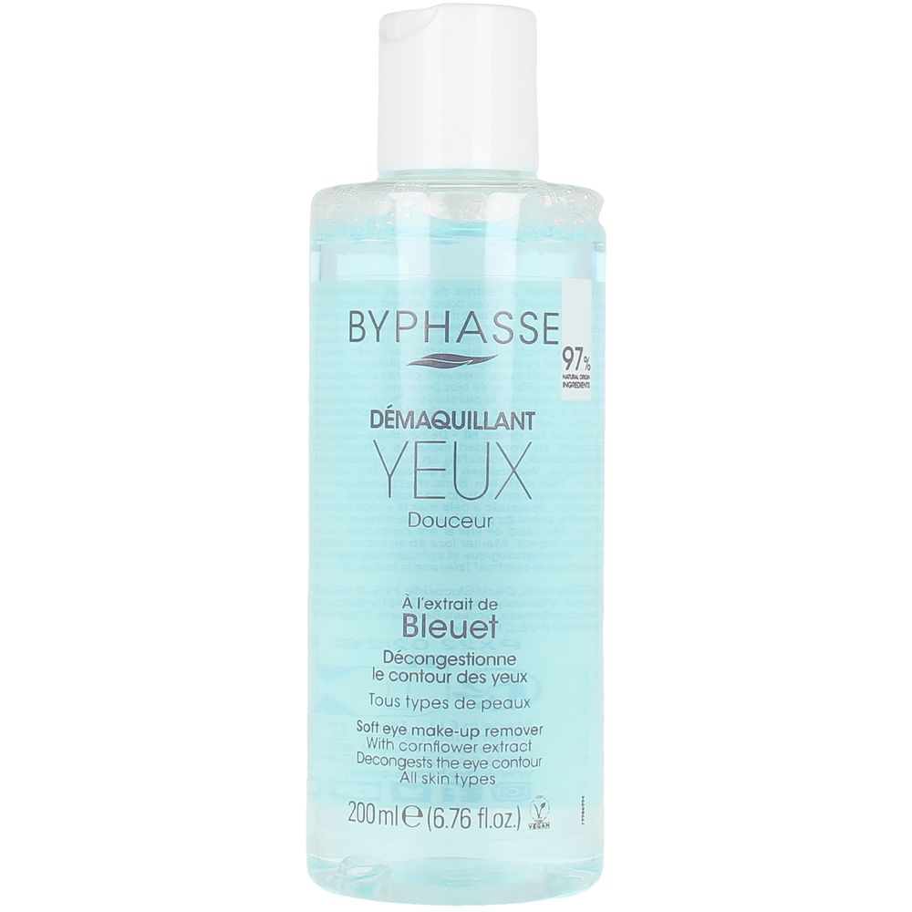 200 ml bottle of cornflower eye make‑up remover for Women, gentle formula